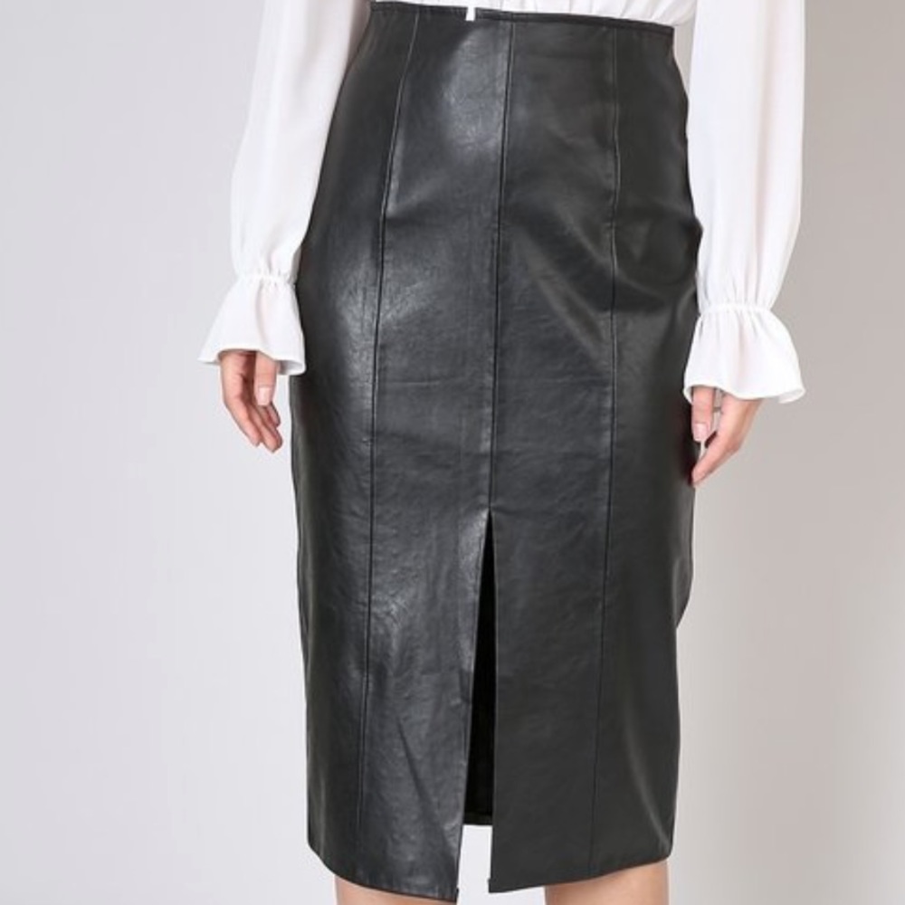 Do & Be Midi Skirt - Faux Leather